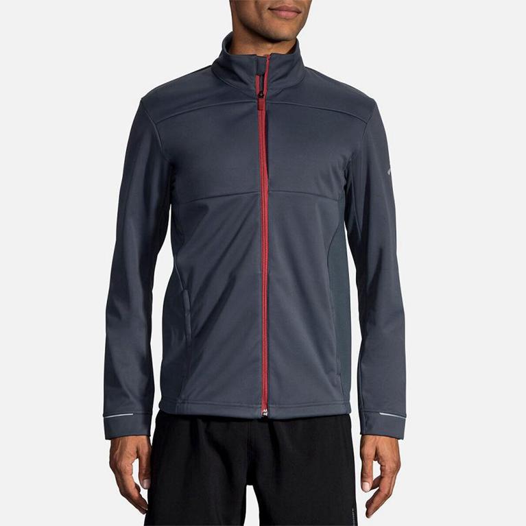 Brooks Volt Running Jackets - Men's - Grey (75086-ECUT)